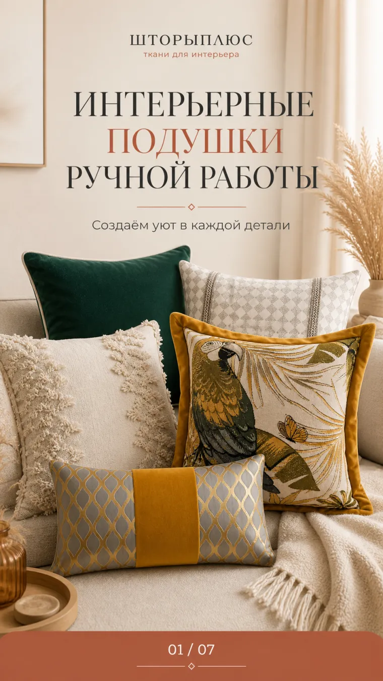 Stories об интерьерных подушках
